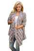 Sexy Mocha White Plaid Tassel Trim Lightweight Cardigan